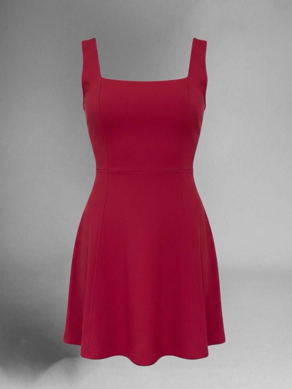 H&M Sleeveless Square-Neck Red A-Line Mini Dress